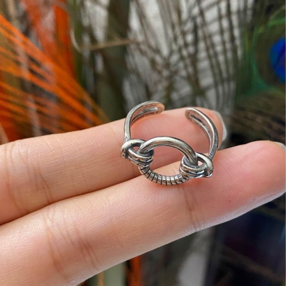 S925 Silver Irregular Ring,Silver Open Ring,Uniqu… - image 5